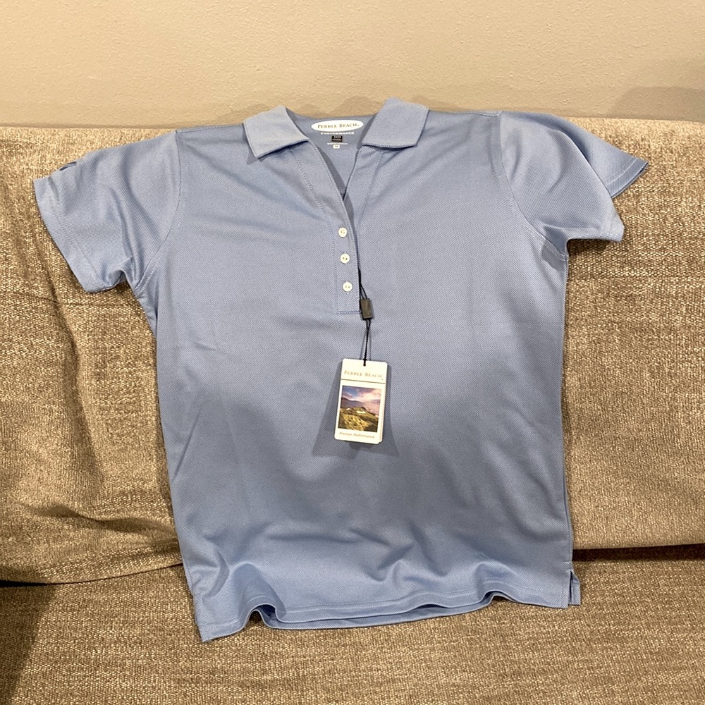 Blue golf shirt